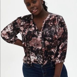 Torrid 1X Peasant Blouse Top